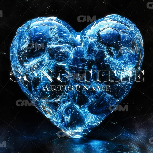 Blue Broken Glass Heart